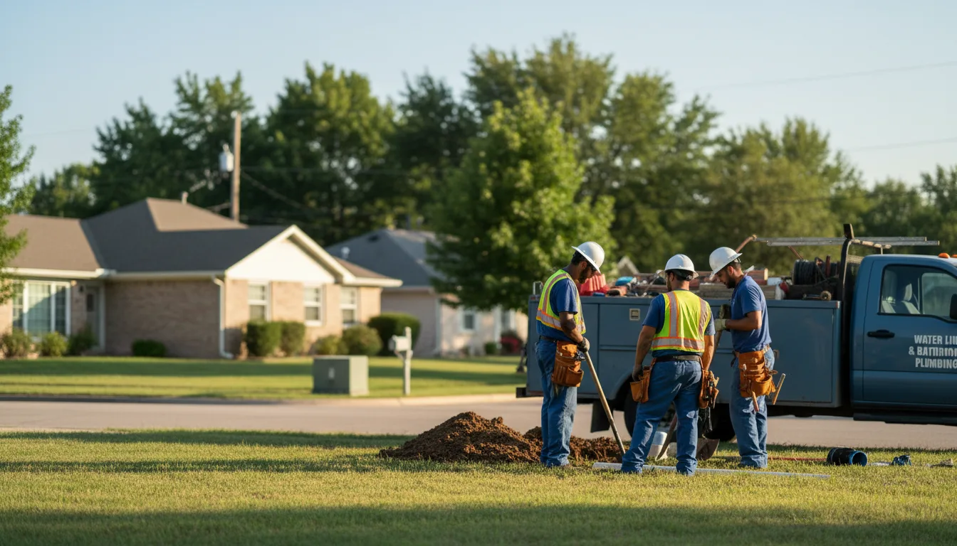 Residential water line and bathroom plumbing service in Hamburg, AR